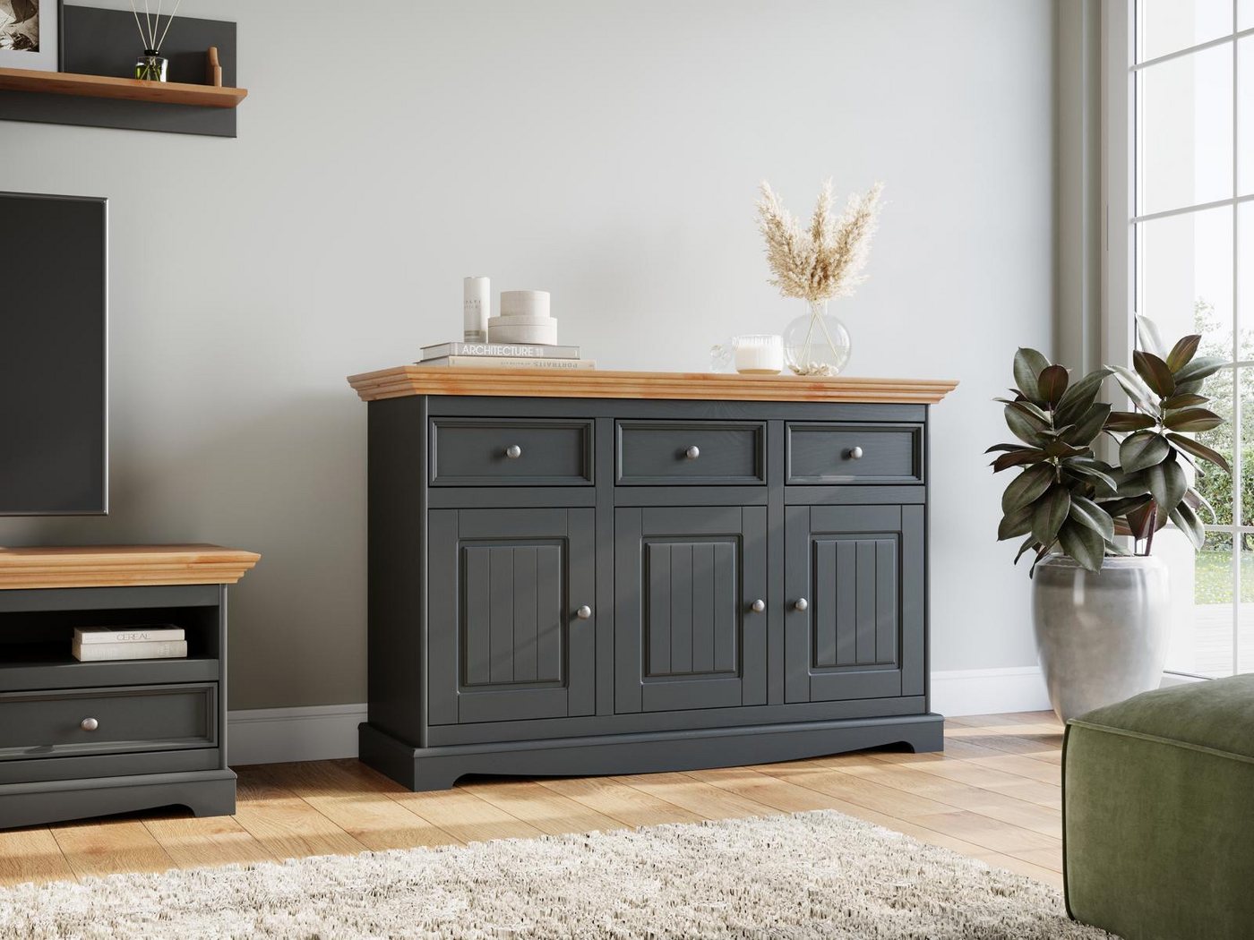 JVmoebel Kombikommode Klassische Holzvitrine Schrank für Buffet und Anrichte (Kombikommode), Made in Europa von JVmoebel