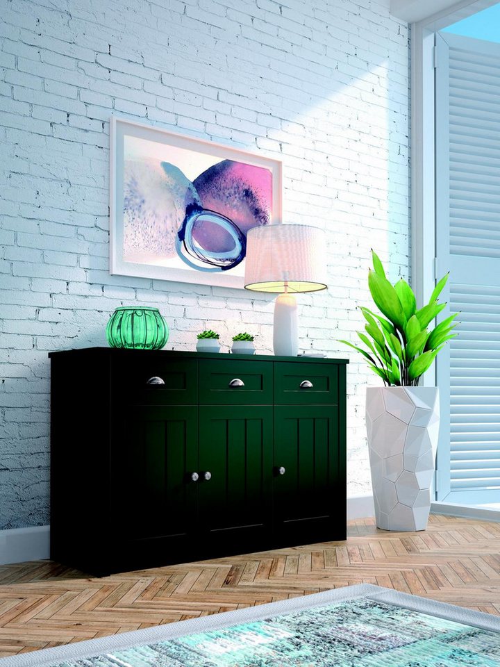 JVmoebel Kombikommode Landhausstil Holzsideboard Kommode Anrichte Hochschrank (1 St., Kombikommode), Made in Europa von JVmoebel