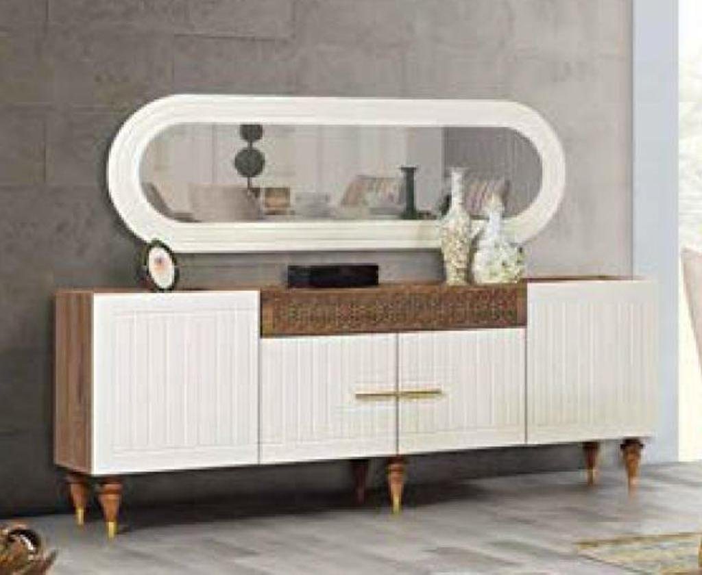 JVmoebel Kommode, Kommode Schubladen Holz Sideboard Spiegel Massiv Kommoden von JVmoebel