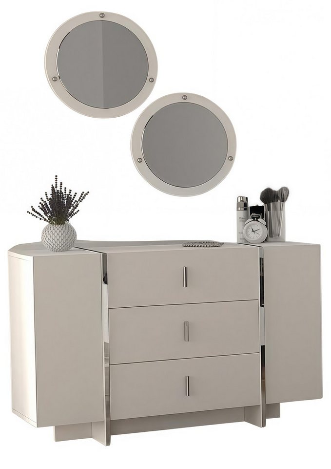 JVmoebel Kommode Anrichte mit 2x Spiegel Kommode Sideboard Flurkommode Sideboard (Kommode mit 2x Spiegeln), Made in Europa von JVmoebel