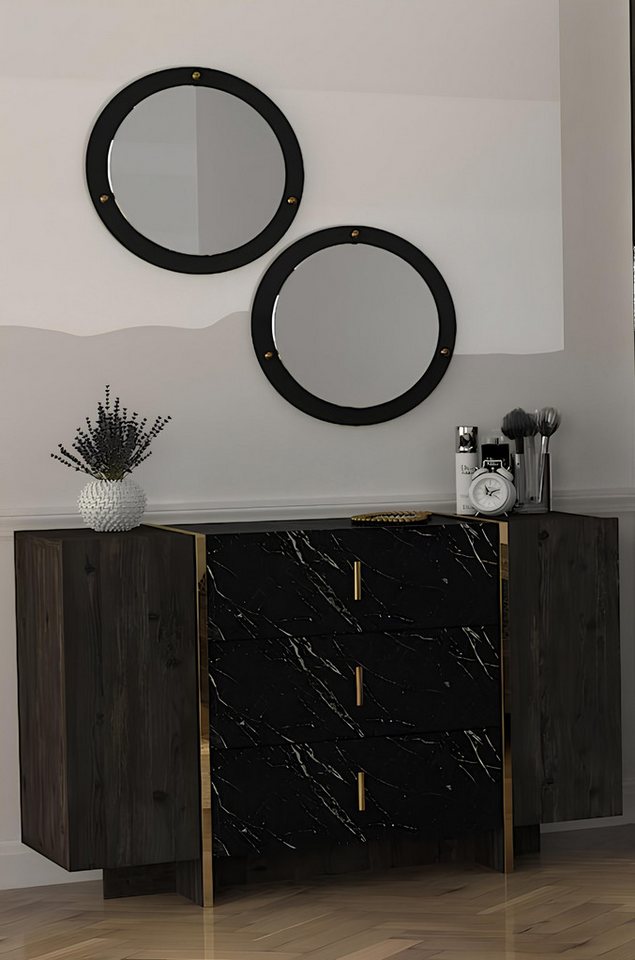 JVmoebel Kommode Anrichte mit Spiegel Sideboard Kommoden Flurkommode Sideboard Kommode (Kommode mit 2 Spiegeln), Made in Europa von JVmoebel