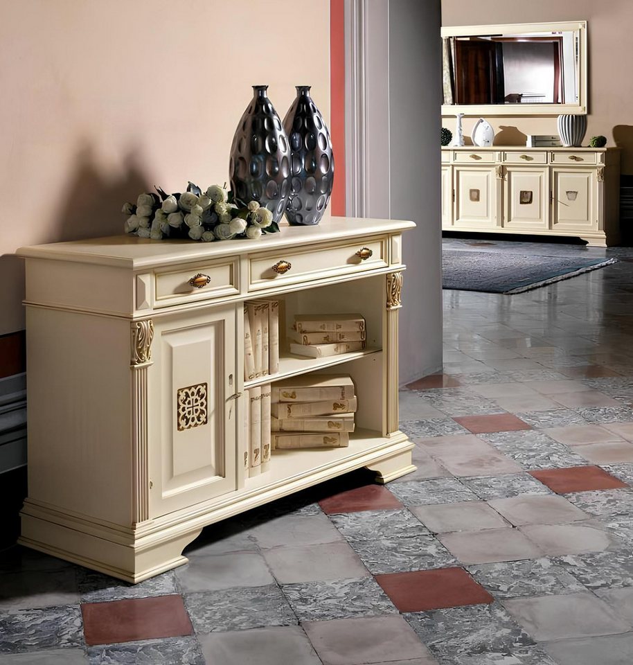 JVmoebel Kommode Antike italienische Holzbar - Weißes Sideboard Anrichte Schrank, Made in Europa von JVmoebel