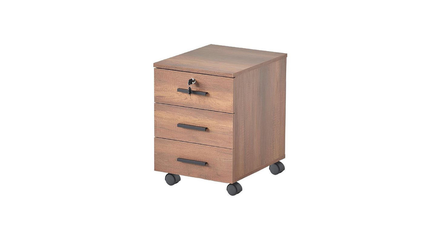 JVmoebel Kommode Arbeitszimmer Kommode Braun Schubladen Einfarbig Modern Design Rollen (Kommode), Made in Europa von JVmoebel