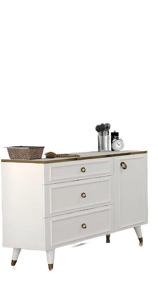 JVmoebel Kommode Design Kommode Sideboard Buffet Highboard Schubladenanrichte Buffet (Kommode mit Spiegel), Made in Europa von JVmoebel