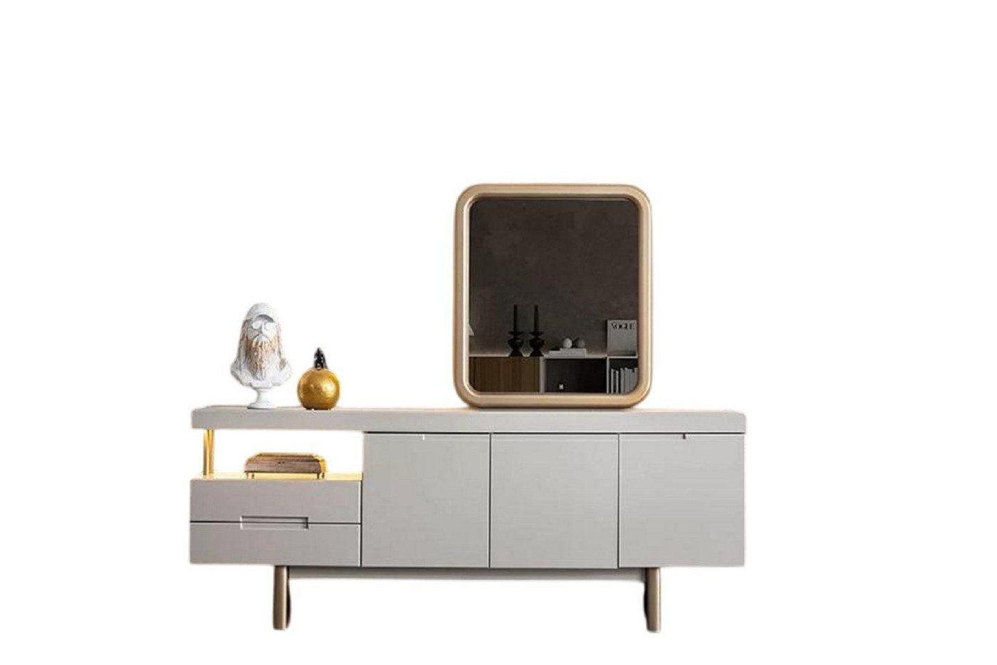 JVmoebel Kommode Designkommode Wohnzimmerkommode Lowboard Kommode Sideboard (1 St., Kommode(ohne Spiegel), Made in Europa von JVmoebel