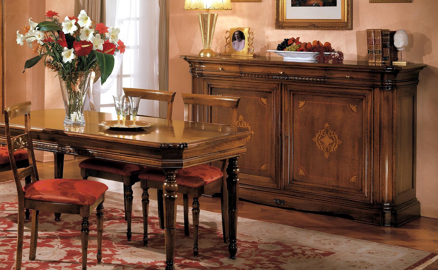 JVmoebel Kommode Echtes Holz Sideboard Braun - Italienische Vitrine und Anrichten (Anrichte), Made in Italy von JVmoebel