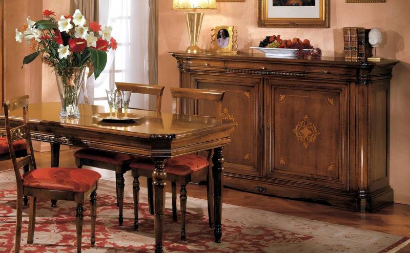 JVmoebel Kommode Echtes Holz Sideboard Braun - Italienische Vitrine und Anrichten (Anrichte), Made in Italy von JVmoebel