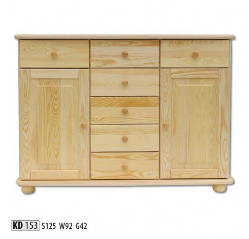 JVmoebel Kommode Echtholz Lowboard Anrichte Kommode Sideboard Massivholz Schrank, Made in Europa von JVmoebel