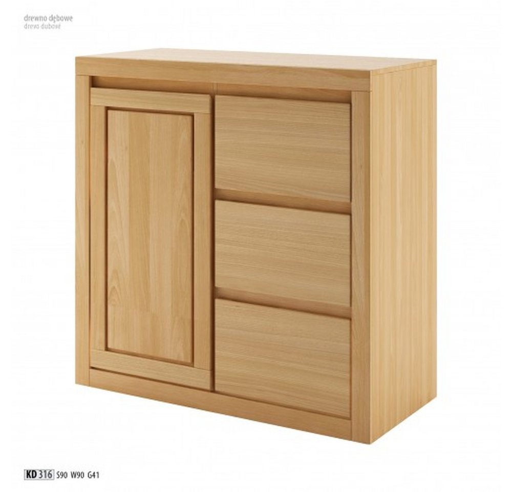 JVmoebel Kommode Echtholz Lowboard Kommode Anrichte Schrank Braun Buffet, Made in Europa von JVmoebel