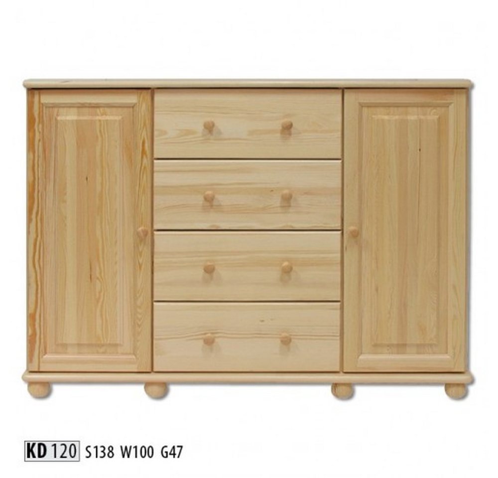 JVmoebel Kommode Echtholz Sideboard Kommode Massivholz Möbel Anrichte Schrank, Made in Europa von JVmoebel