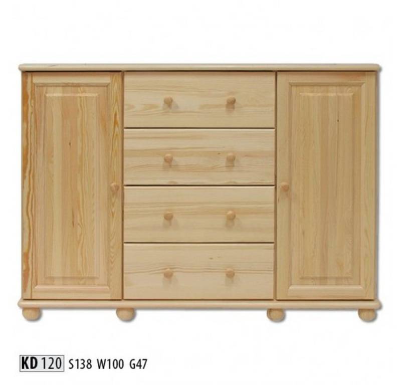 JVmoebel Kommode Echtholz Sideboard Kommode Massivholz Möbel Anrichte Schrank, Made in Europa von JVmoebel