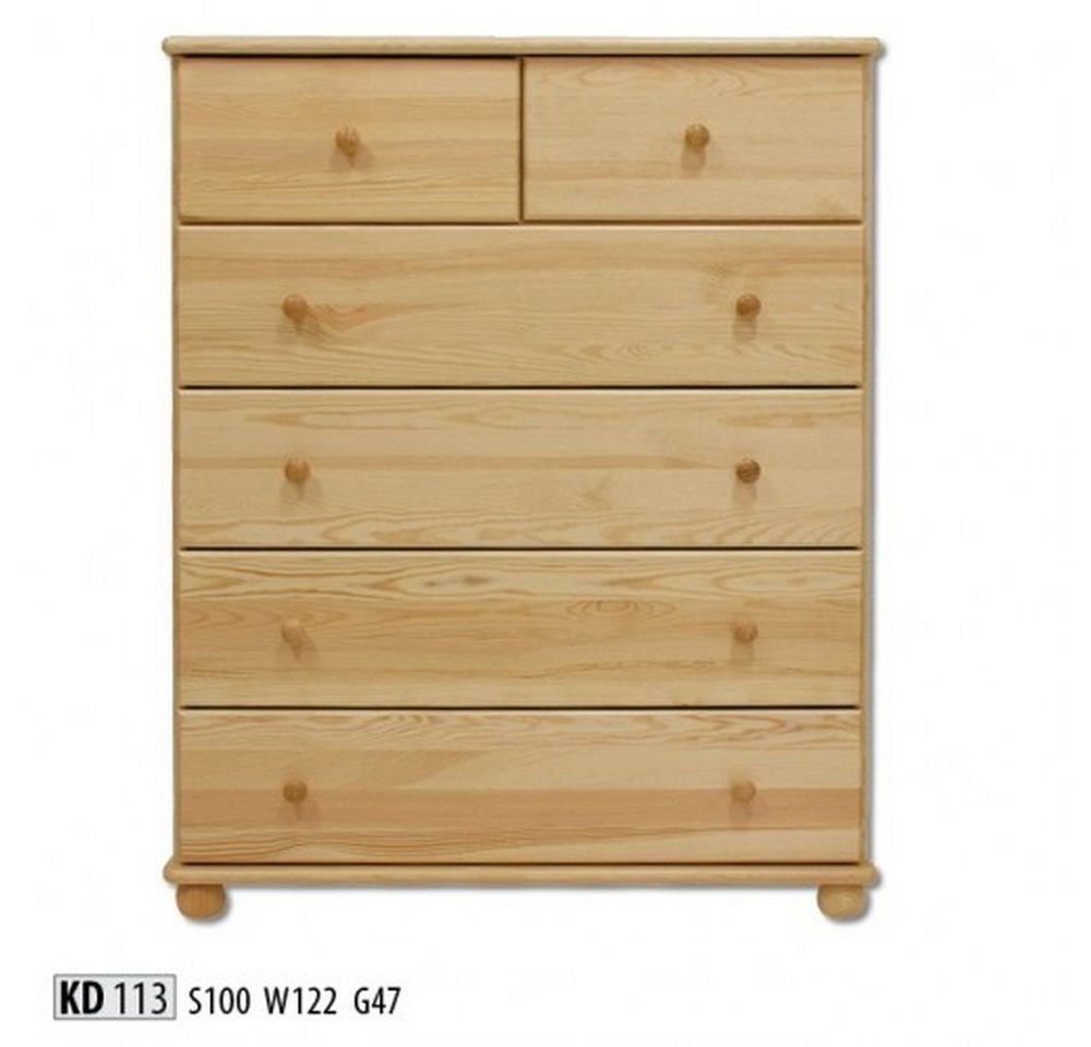 JVmoebel Kommode Echtholz Sideboard Massiv Möbel Kommode Anrichte Schrank, Made in Europa von JVmoebel