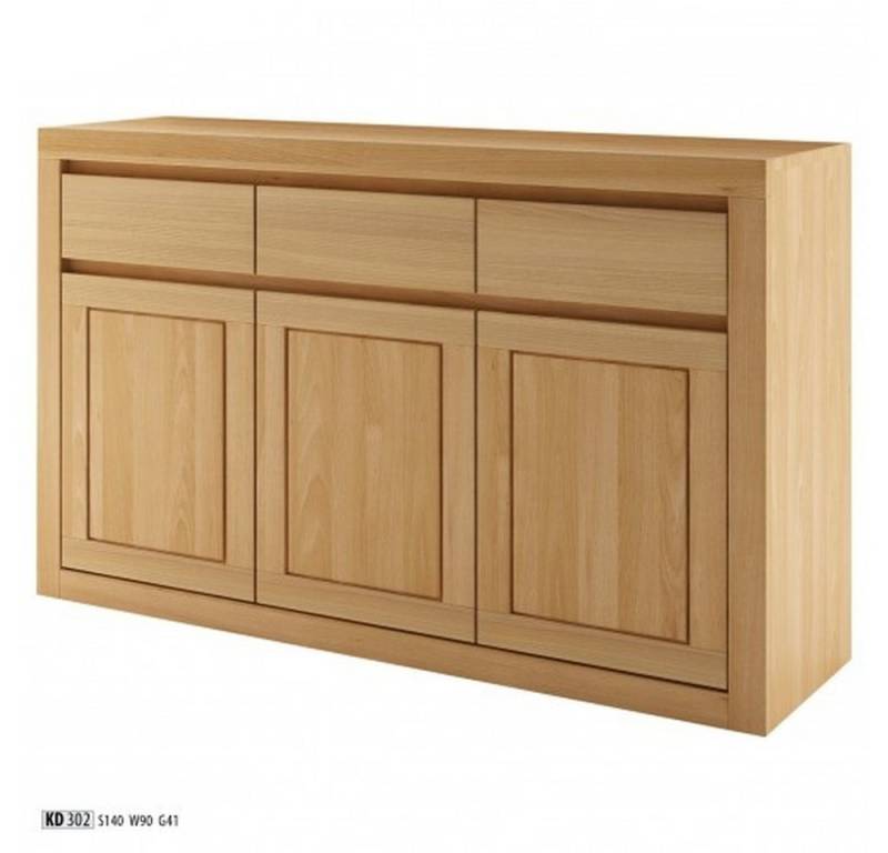 JVmoebel Kommode Eiche Kommode Natur Holzschrank aus Massivholz (Kommode), Made in Europa von JVmoebel