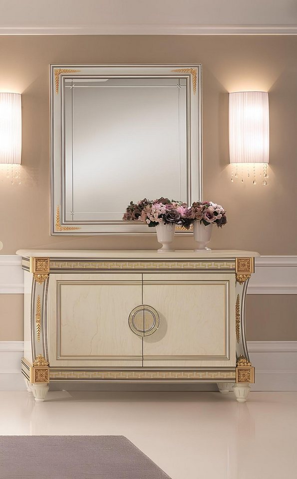 JVmoebel Kommode Holz Kommode mit Spiegel Anrichte Schlafzimmer 2-teilig Set (Kommode + Spiegel), Made in Italy von JVmoebel