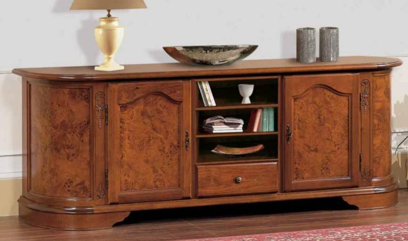 JVmoebel Kommode Holzsideboard mit Spiegel - Elegante Anrichte für Ihr Zuhause, Made in Europa von JVmoebel