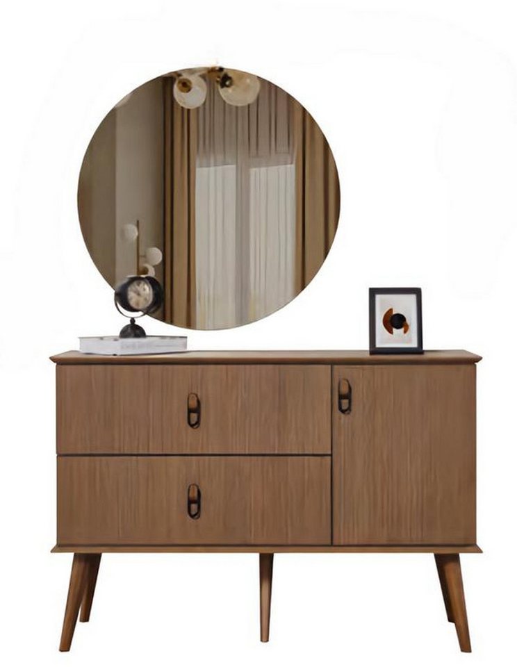 JVmoebel Kommode Schminktisch Spiegel Hocker Set für modernes Schlafzimmer (3 St., Kommode + Spiegel + Hocker), Made in Europa von JVmoebel