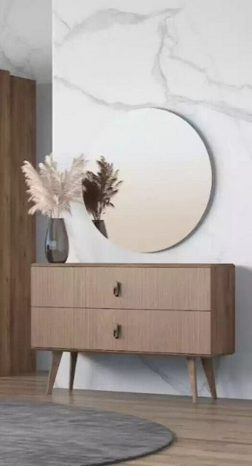JVmoebel Kommode Kommode mit Spiegel Luxus Schlafzimmer Konsole Design Möbel Neu (2 St., 1x Kommode + 1x Spiegel), Made in Italy von JVmoebel