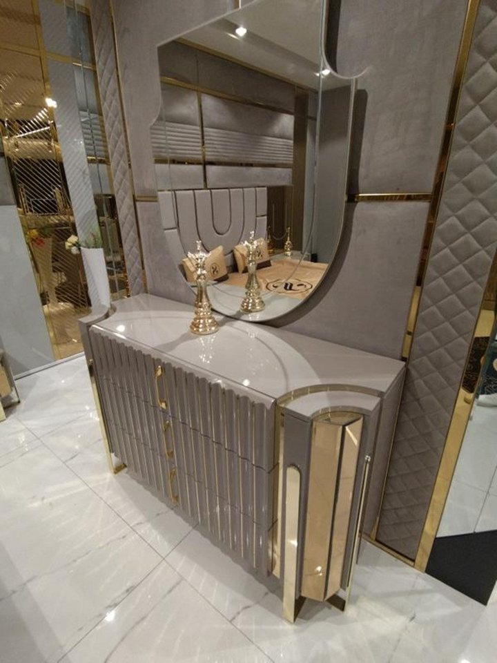 JVmoebel Kommode Moderne Luxus Spiegel mit Elegantem Design für Ihr Zuhause (2 St., Kommode + Spiegel), Made in Europa von JVmoebel