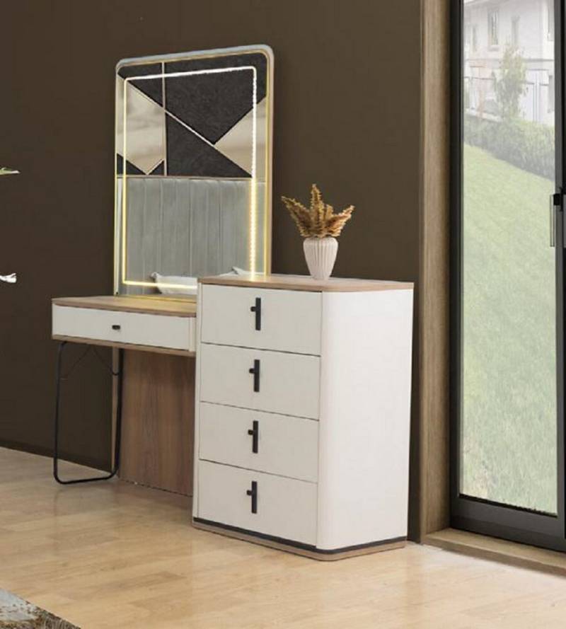 JVmoebel Schminktisch Kommode mit Spiegel Schrank Schminktisch Mit Beleuchtung Schubladen (1-St., Kommode mit Spiegel), Made in Europa von JVmoebel