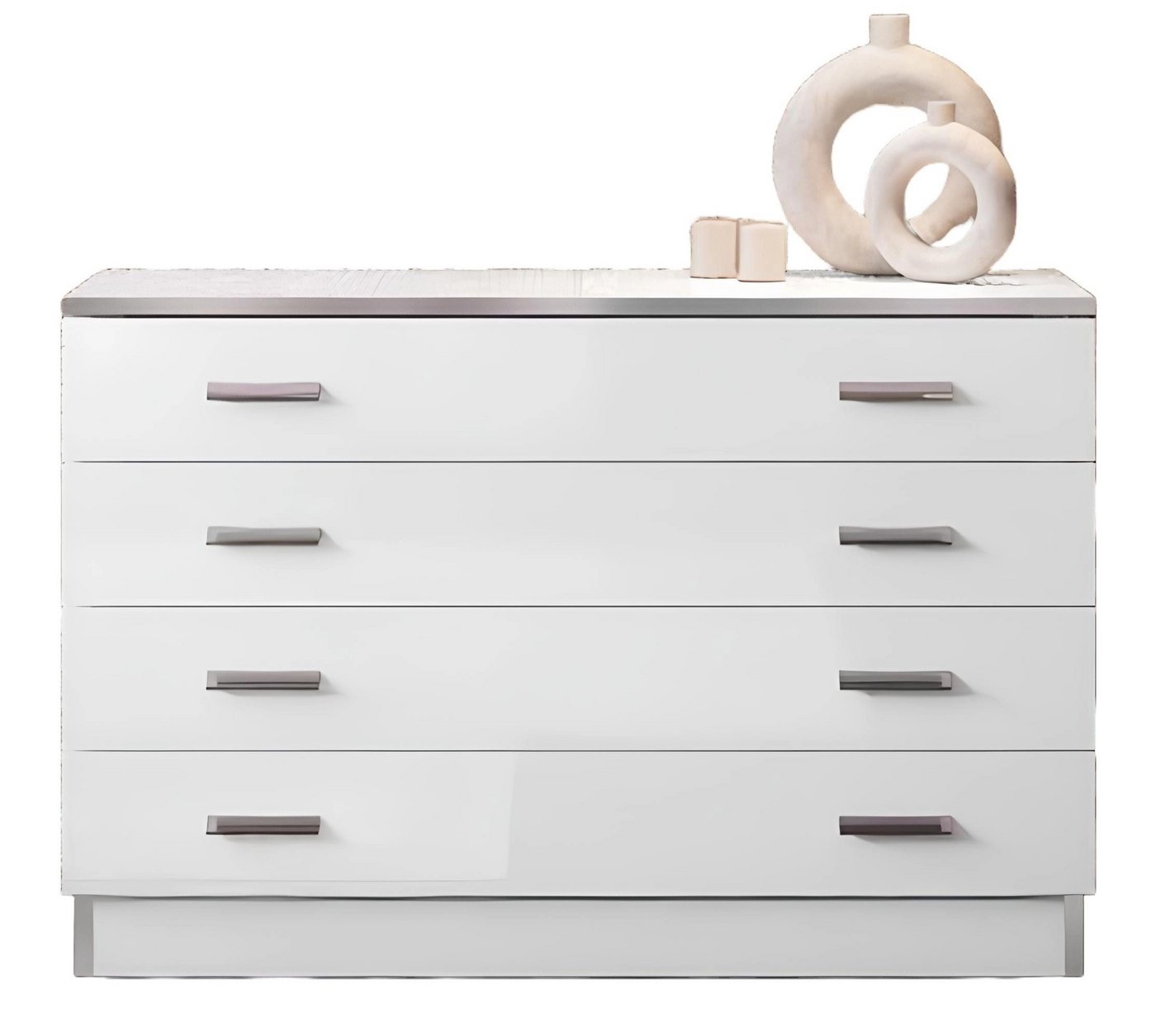 JVmoebel Kommode Spiegelschrank Sideboard Weiß Hochglanz Holz Schlafzimmer Möbel (Kommode + Spiegel), Made in Europa von JVmoebel