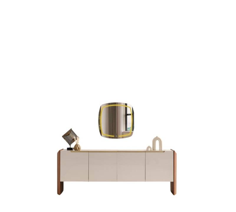 JVmoebel Kommode Konsole mit Spiegel aus Holz in Beige, eleganter klassischer Stil (MaßeKonsole mit Spiegel), Made in Europe von JVmoebel
