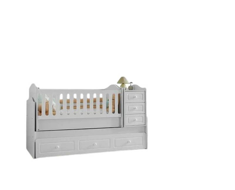 JVmoebel Kommode Moderne Bett-Kommode mit Stauraum für Babyzimmer in Weiß (Bett, Kommode), Made in Europe von JVmoebel