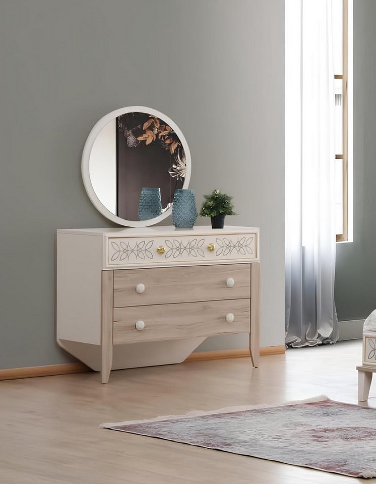 JVmoebel Kommode Moderne Holz Konsole mit Spiegel und Schminktisch Set, Made in Europa JVmoebel Kommode Moderne Holz Konsole mit Spiegel und Schminktisch Set, Made in Europa von JVmoebel