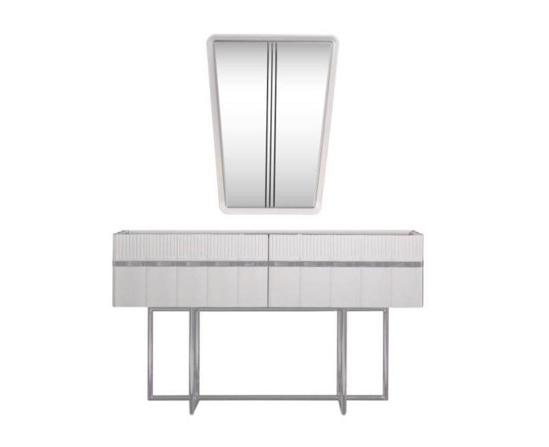 JVmoebel Kommode Moderne Kommode mit Spiegel in Weiß - Luxus Schlafzimmer Möbel (Kommode mit Spiegel), Made in Europe von JVmoebel