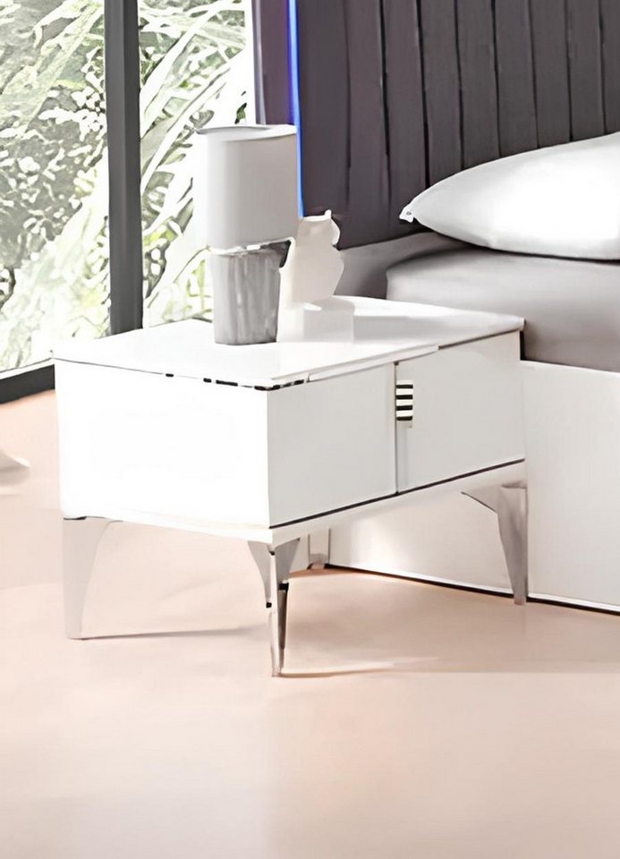 JVmoebel Nachttisch Nachtkommode Kommode Nachttisch Kinderzimmer Weiß Holz Moderne Tisch (1-St., Kommode), Made in Europa von JVmoebel
