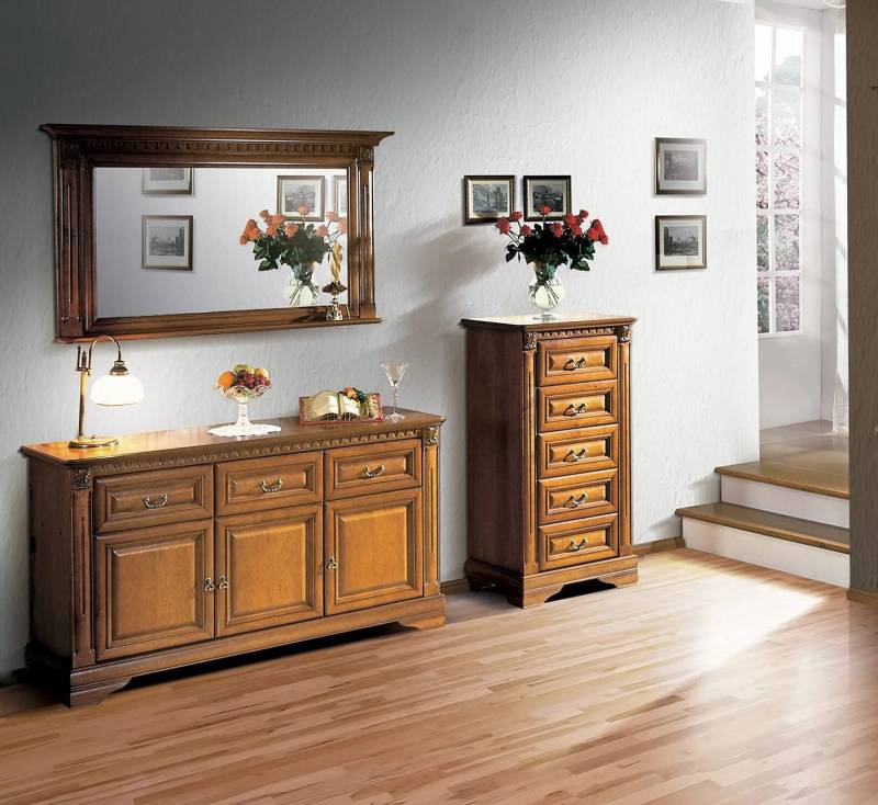 JVmoebel Kommode Spiegel-Kommode im Landhausstil aus Holz in Braun, Made in Europa JVmoebel Kommode Spiegel-Kommode im Landhausstil aus Holz in Braun, Made in Europa von JVmoebel