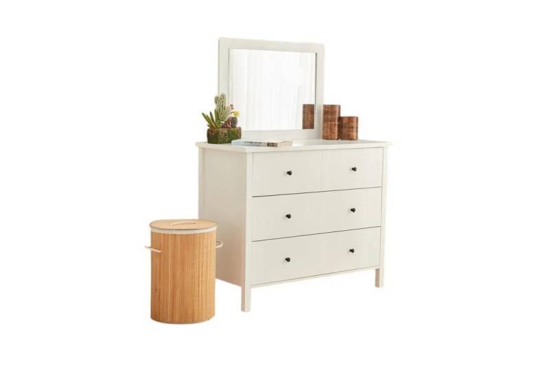 JVmoebel Kommode Weiße Schlafzimmer Kommode Mit Spiegel Luxus Einrichtung Modern Design (2 St., Kommode + Spiegel), Made in Europa von JVmoebel