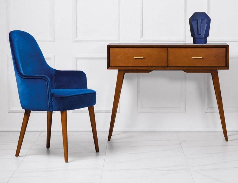 JVmoebel Konsolentisch Gruppe Stuhl Kommode Konsole Sitzer Holz Schlafzimmer Tisch Braun, Made in Europa von JVmoebel