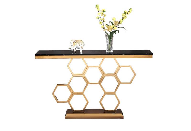JVmoebel Konsolentisch Edelstahl Konsolentisch Gold Wohnzimmer Möbel Konsolen 140cm Neu (1-St., Konsolentisch), Made in Europa von JVmoebel