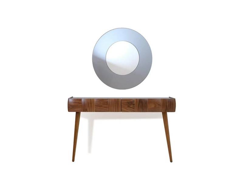 JVmoebel Konsolentisch Eleganter Konsolentisch mit Spiegel für luxuriöses Wohnzimmer (2-St., Konsolentisch + Spiegel), Made in Europa von JVmoebel