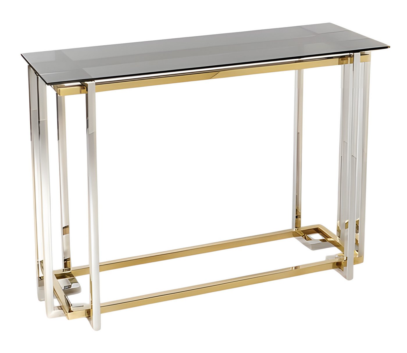 JVmoebel Konsolentisch Eleganter goldener Konsolentisch aus Metall und Glas, Made in Europe von JVmoebel
