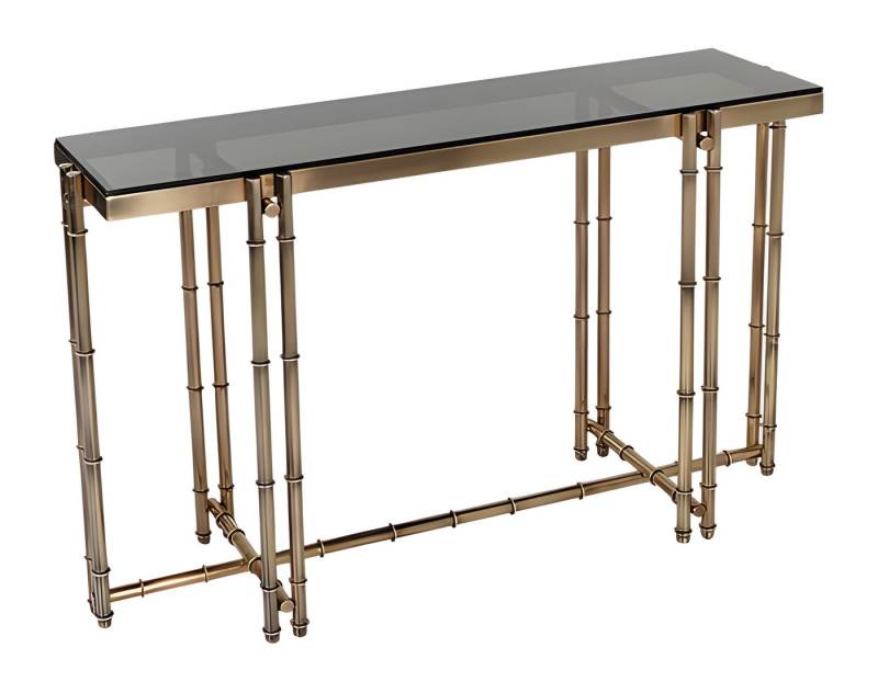 JVmoebel Konsolentisch Goldener Konsolentisch aus Metall und Glas im eleganten Design, Made in Europe von JVmoebel