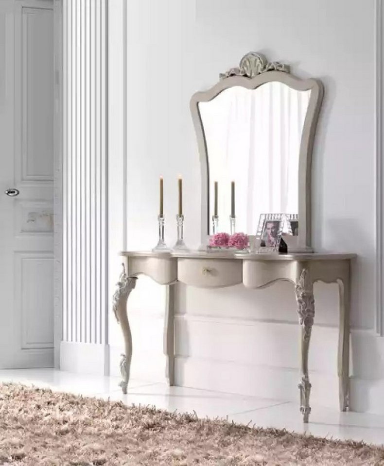 JVmoebel Konsolentisch Konsolentisch Set für das Schlafzimmer – 2-teilig mit Spiegel (2-St., 1x Konsole + 1x Spiegel), Made in Europa von JVmoebel