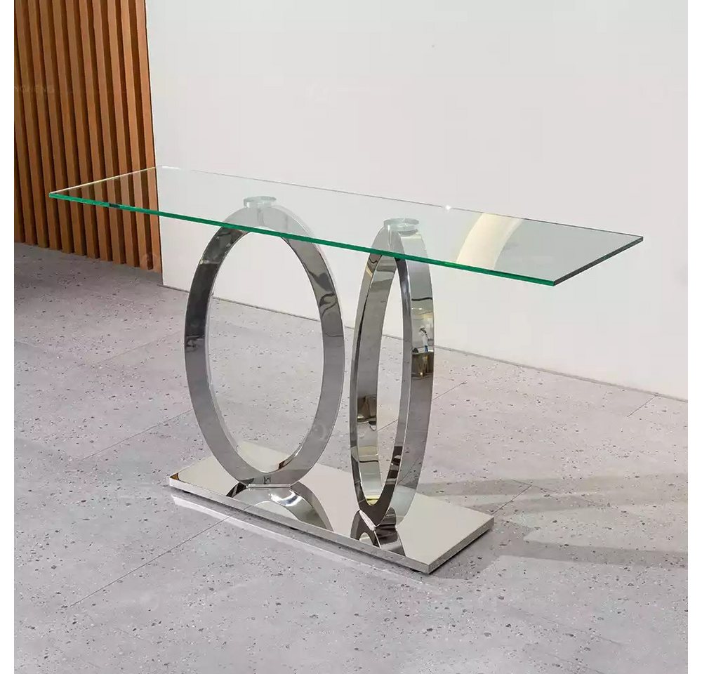 JVmoebel Konsolentisch Luxuriöser Designer Konsole Tisch aus Edelstahl und Glas (1-St., 1x Konsole), Made in Europa von JVmoebel