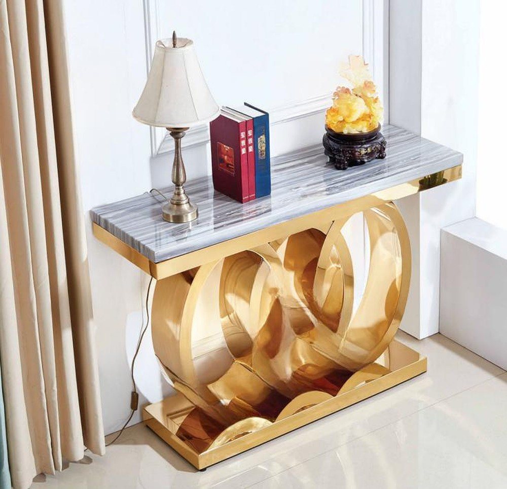 JVmoebel Konsolentisch Moderner Designer-Konsolentisch in Gold für das Wohnzimmer (1-St., Konsolentisch), Made in Europa von JVmoebel
