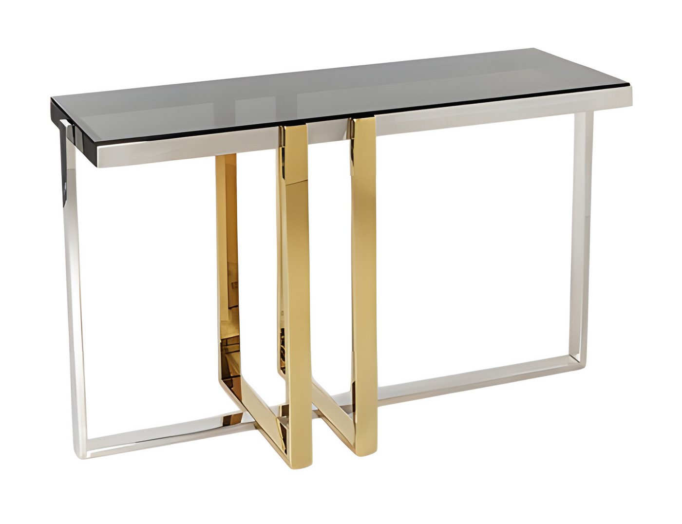 JVmoebel Konsolentisch Moderner Konsolentisch aus Metall und Glas in Grau, Made in Europe von JVmoebel