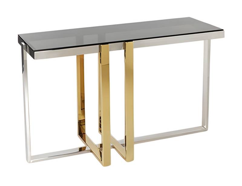 JVmoebel Konsolentisch Moderner Konsolentisch aus Metall und Glas in Grau, Made in Europe von JVmoebel