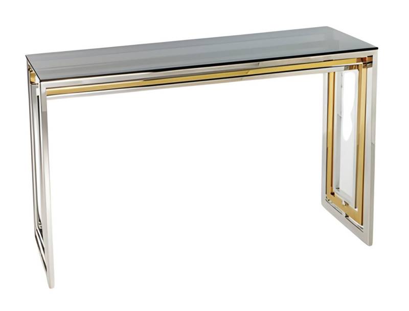 JVmoebel Konsolentisch Moderner Konsolentisch aus Metall und Glas in Grau, Made in Europe von JVmoebel