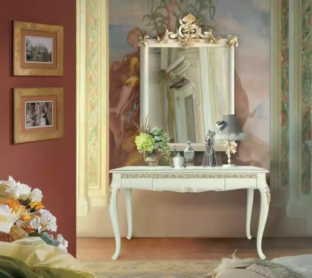 JVmoebel Konsolentisch Schminktisch Set mit Spiegel – Kosmetik Konsole 2-teilig (2-St., 1x Konsole + 1x Spiegel), Made in Europa von JVmoebel