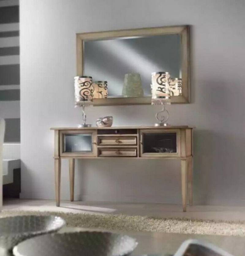 JVmoebel Konsolentisch Schminktisch Spiegel Konsolen Design Möbel Luxus Kommode Holz Set (2-St., 1x Konsole + 1x Spiegel), Made in Europa von JVmoebel