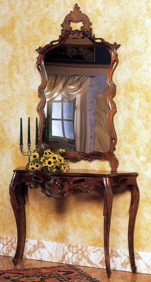 JVmoebel Konsolentisch Spiegelkonsole Landhausstil Konsole mit Spiegel Konsolentisch Braun (2-St), Made in Europa von JVmoebel