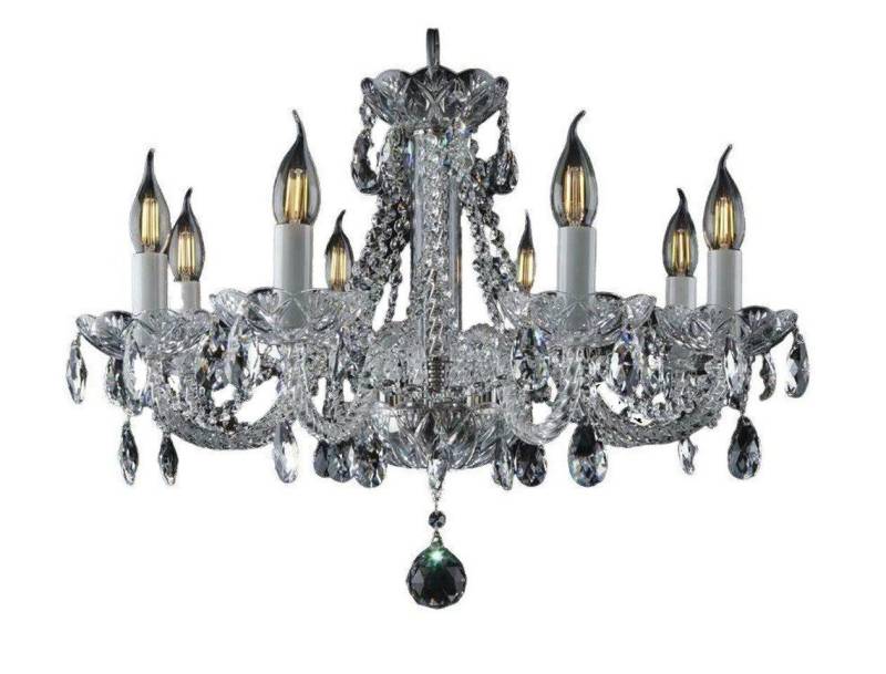 JVmoebel Kronleuchter Bohemia Luster Hänge Lampe Kristall Leuchten Decken Leuchte Lampen, Transparent-Amber, Made in Europa von JVmoebel