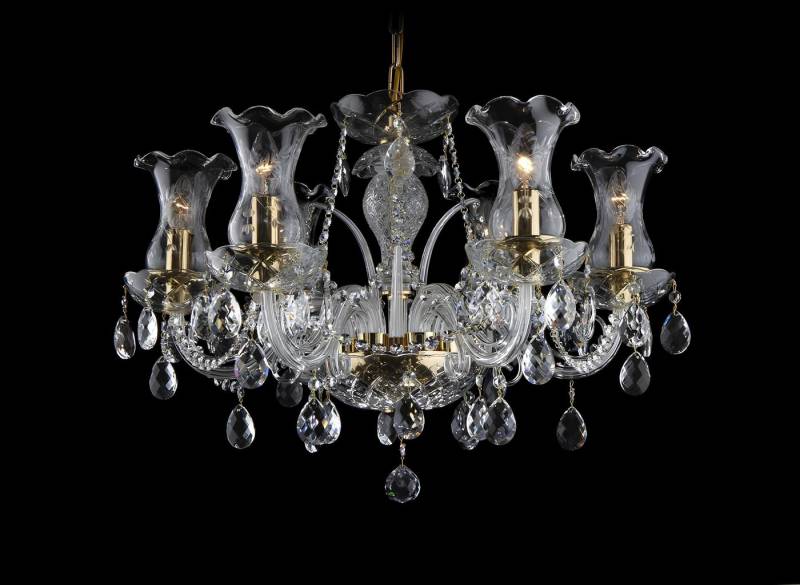 JVmoebel Kronleuchter Decken Pendel Kronleuchter Elite Bohemia Kristalle Luster, Transparent-Amber, Made in Europa von JVmoebel