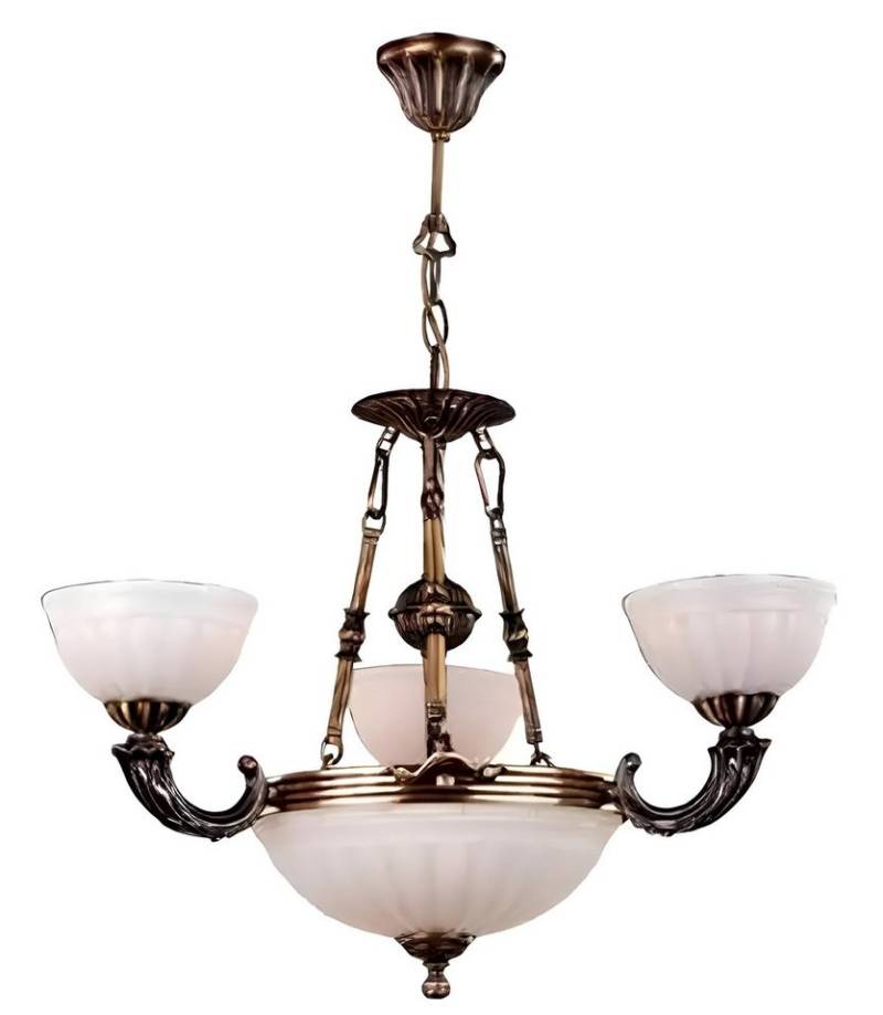 JVmoebel Kronleuchter Weiße Lampe Metall Lüster Glas Deckenleuchter Deckenlampe Kronleuchter, Leuchtmittel wechselbar, Made in Europa von JVmoebel