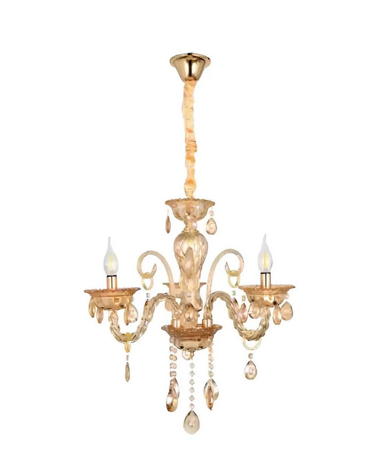 JVmoebel Kronleuchter Golden Kronleuchter Kristall im Wohnzimmer Luxus, Keine Funktionen, Leuchtmittel wechselbar, Made in Europa von JVmoebel
