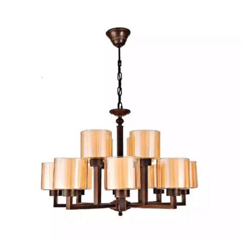JVmoebel Kronleuchter Goldfarben Deckenlampe Wunderschöner Luster Glas Wohnzimmer, Leuchtmittel wechselbar, Made in Europa von JVmoebel